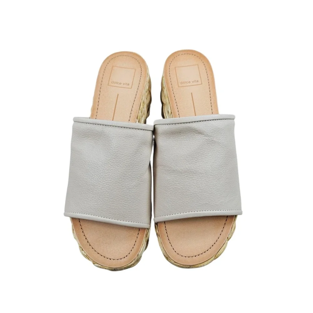 Dolce Vita Chavi Sandal Womens 9W Slides Platform‎ Shoes Casual Beach Wedge - Picture 5 of 9